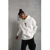 Erkek Baskılı Kapüşonlu Sweat - Beyaz