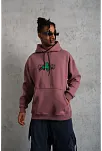Erkek Baskılı Kapüşonlu Ve Kordon İpli Sweat - Gül Kurusu
