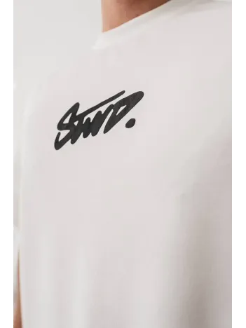 Erkek Baskılı Oversize T-shirt - Beyaz Erkek Baskılı Oversize T-shirt - Beyaz