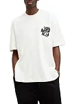 Erkek Baskılı Oversize T-shirt - Beyaz