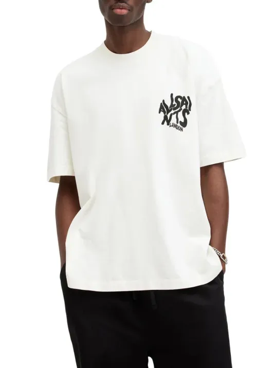 Erkek Baskılı Oversize T-shirt - Beyaz Erkek Baskılı Oversize T-shirt - Beyaz