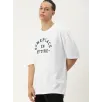 Erkek Baskılı Oversize T-shirt - Beyaz Erkek Baskılı Oversize T-shirt - Beyaz