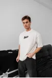 Erkek Baskılı Oversize T-shirt - Beyaz