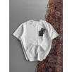 Erkek Baskılı Oversize T-shirt - Beyaz Erkek Baskılı Oversize T-shirt - Beyaz