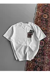 Erkek Baskılı Oversize T-shirt - Beyaz