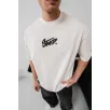 Erkek Baskılı Oversize T-shirt - Beyaz Erkek Baskılı Oversize T-shirt - Beyaz