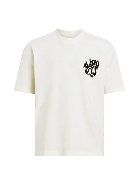 Erkek Baskılı Oversize T-shirt - Beyaz