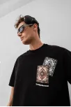 Erkek Baskılı Oversize T-shirt - Siyah