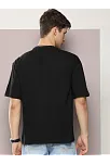 Erkek Baskılı Oversize T-shirt - Siyah
