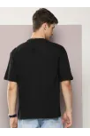 Erkek Baskılı Oversize T-shirt - Siyah