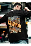 Erkek Baskılı Oversize T-shirt - Siyah