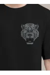 Erkek Baskılı Oversize T-shirt - Siyah