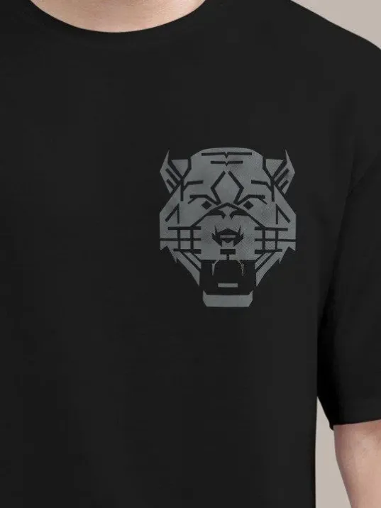 Erkek Baskılı Oversize T-shirt - Siyah Erkek Baskılı Oversize T-shirt - Siyah