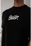 Erkek Baskılı Oversize T-shirt - Siyah