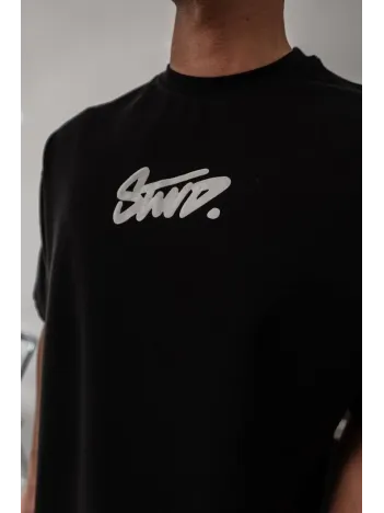 Erkek Baskılı Oversize T-shirt - Siyah Erkek Baskılı Oversize T-shirt - Siyah