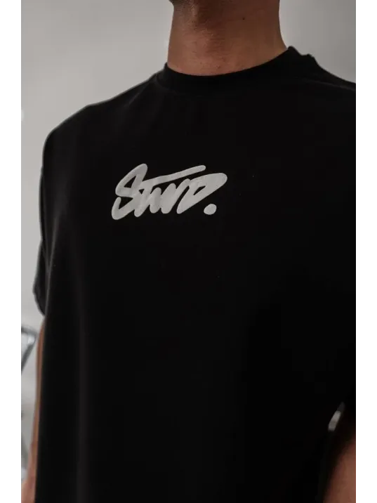 Erkek Baskılı Oversize T-shirt - Siyah Erkek Baskılı Oversize T-shirt - Siyah