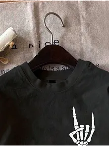 Erkek Baskılı Oversize T-shirt - Siyah