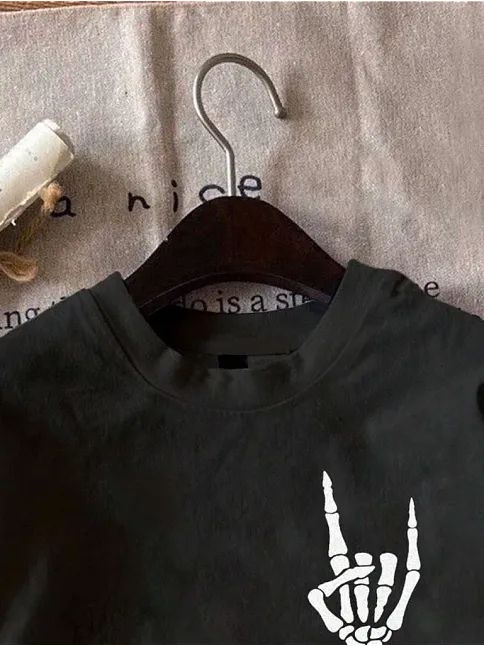 Erkek Baskılı Oversize T-shirt - Siyah