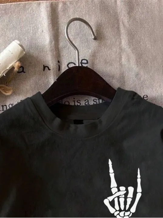 Erkek Baskılı Oversize T-shirt - Siyah Erkek Baskılı Oversize T-shirt - Siyah