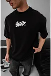 Erkek Baskılı Oversize T-shirt - Siyah