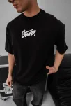 Erkek Baskılı Oversize T-shirt - Siyah Erkek Baskılı Oversize T-shirt - Siyah