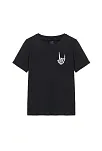 Erkek Baskılı Oversize T-shirt - Siyah