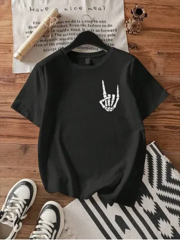 Erkek Baskılı Oversize T-shirt - Siyah Erkek Baskılı Oversize T-shirt - Siyah