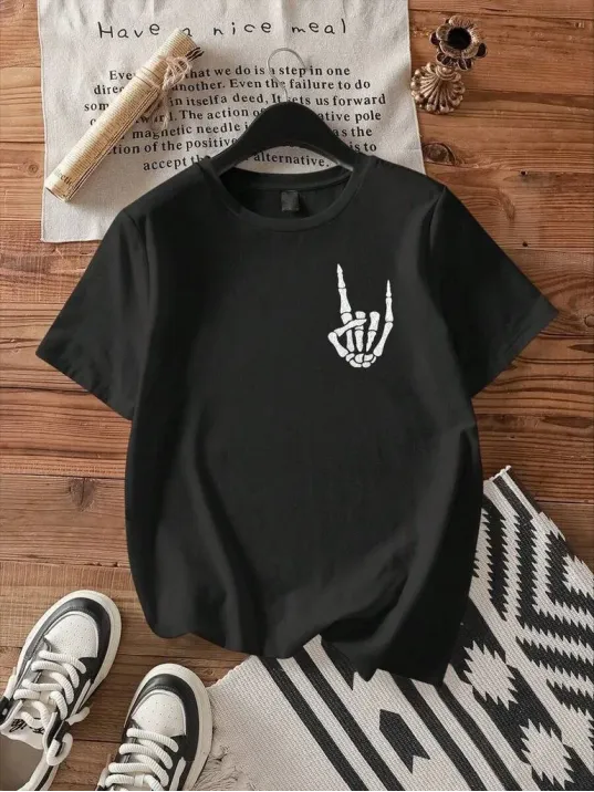 Erkek Baskılı Oversize T-shirt - Siyah Erkek Baskılı Oversize T-shirt - Siyah