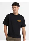 Erkek Baskılı Oversize T-shirt - Siyah