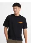 Erkek Baskılı Oversize T-shirt - Siyah