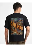 Erkek Baskılı Oversize T-shirt - Siyah