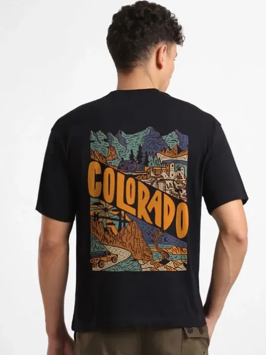 Erkek Baskılı Oversize T-shirt - Siyah Erkek Baskılı Oversize T-shirt - Siyah