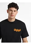 Erkek Baskılı Oversize T-shirt - Siyah
