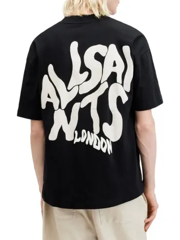 Erkek Baskılı Oversize T-shirt - Siyah