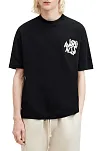 Erkek Baskılı Oversize T-shirt - Siyah