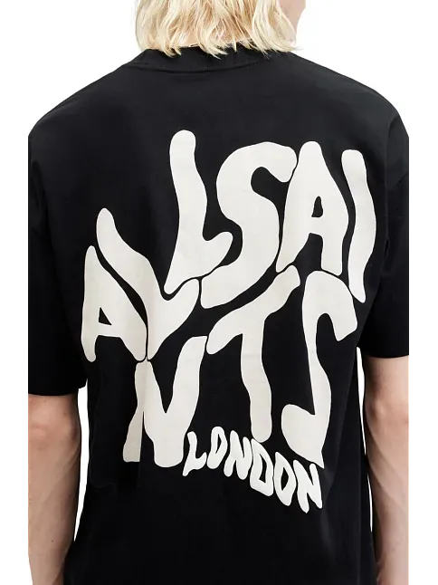 Erkek Baskılı Oversize T-shirt - Siyah