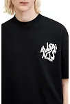 Erkek Baskılı Oversize T-shirt - Siyah