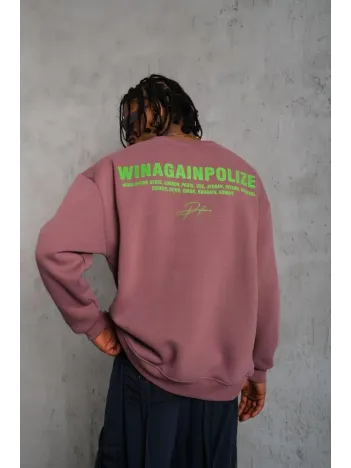 Erkek Baskılı Sweat - Gül Kurusu