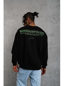 Erkek Baskılı Sweat - Siyah