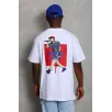 Unisex Oversize Baskılı Bisiklet Yaka T-Shirt - Beyaz Unisex Oversize Baskılı Bisiklet Yaka T-Shirt - Beyaz