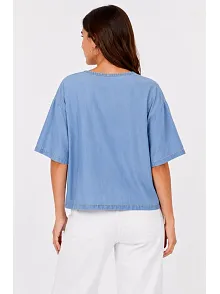 Erkek Baskılı T-shirt Kısa Kol Bisiklet Yaka Rahat Kalıp Tişört - Mavi Erkek Baskılı T-shirt Kısa Kol Bisiklet Yaka Rahat Kalıp Tişört - Mavi