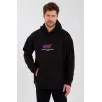 Erkek Baskılı Üç İplik Kapüşonlu Oversize Sweatshirt - Siyah Erkek Baskılı Üç İplik Kapüşonlu Oversize Sweatshirt - Siyah