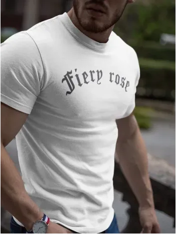 Erkek Bisiklet Yaka Baskılı Oversize T-shirt - Beyaz