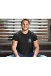 Erkek Bisiklet Yaka Baskılı Oversize T-shirt - Siyah