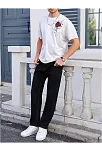 Erkek Bisiklet Yaka Kısa Kol Baskılı T-shirt - Beyaz
