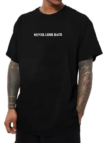 Erkek Bisiklet Yaka Kısa Kol Baskılı T-shirt - Siyah Erkek Bisiklet Yaka Kısa Kol Baskılı T-shirt - Siyah