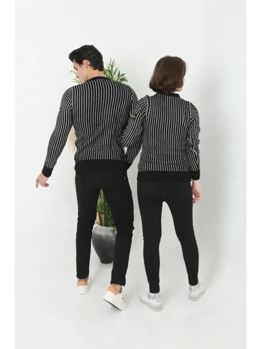 Erkek Bisiklet Yaka Yün Örmeli Triko Kazak - Siyah Erkek Bisiklet Yaka Yün Örmeli Triko Kazak - Siyah