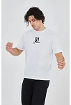 Erkek Baskılı T-shirt Kısa Kol Bisiklet Yaka Regular Fit Rahat Kalıp Günlük Tişört - Beyaz