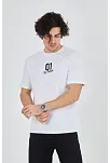 Erkek Baskılı T-shirt Kısa Kol Bisiklet Yaka Regular Fit Rahat Kalıp Günlük Tişört - Beyaz