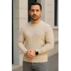 Erkek Bisiklet Yuvarlak Yaka Triko Kazak Pamuklu Kalın Fitilli Dokuma, Regular Fit Uzun Kollu Kışlık Model - Bej Erkek Bisiklet Yuvarlak Yaka Triko Kazak Pamuklu Kalın Fitilli Dokuma, Regular Fit Uzun Kollu Kışlık Model - Bej